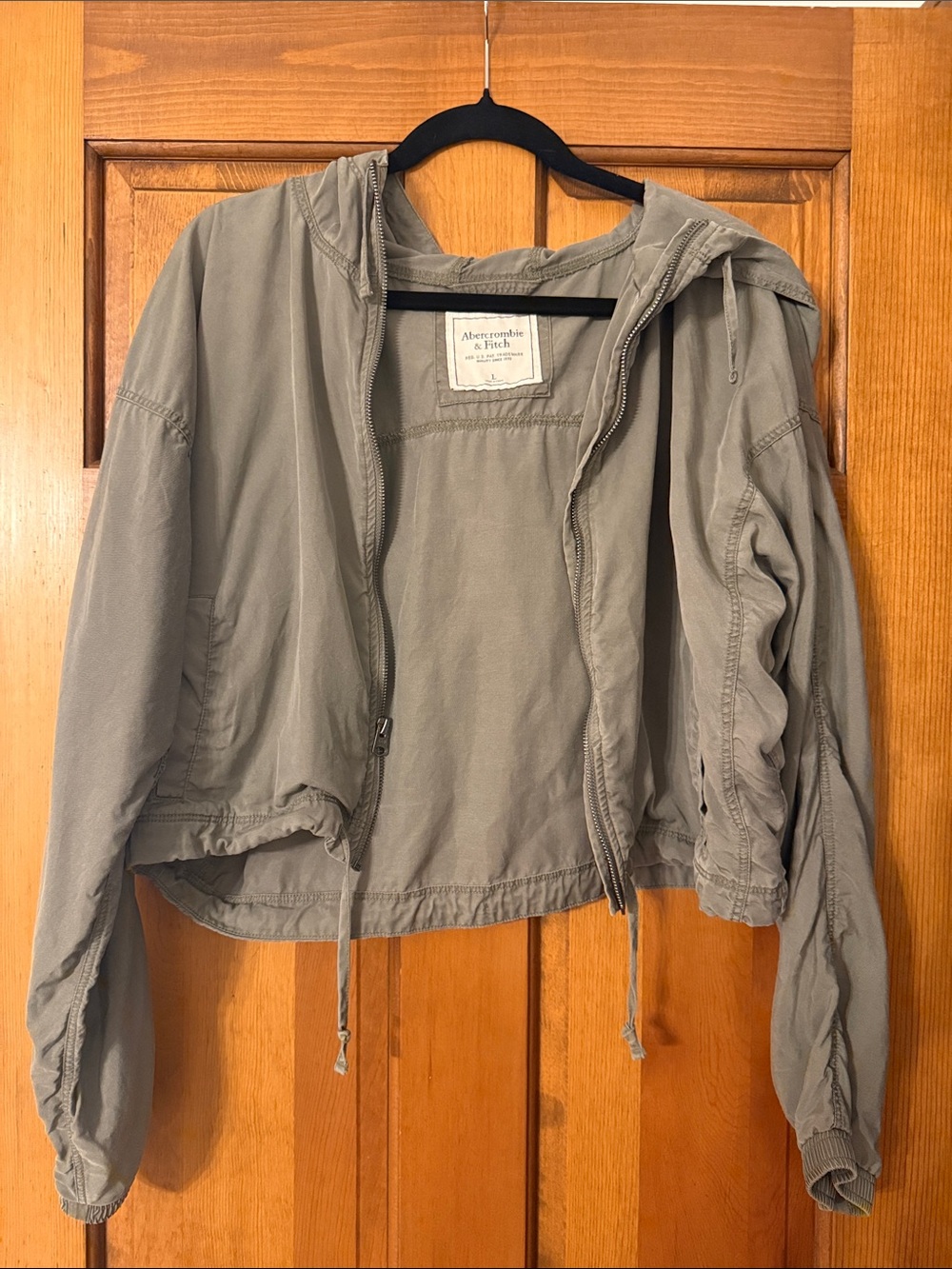 Abercrombie & Fitch Women's Hooded Utility Jacket - Taupe Green